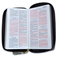 Biblia Chequera Letra 8.5 Puntos RVR.1960 Imitación Piel Crema Y Cafe Cierre