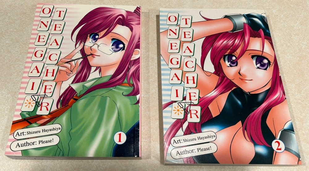 Onegai Teacher Volumes 1 & 2 English Version Manga 1st Print Very Good Cond.