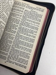 Bible KJV Zip Leather Original Tongues Antique VTG American Society