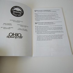 1992 „The Ohio Adventure: Motorcycle Operators Manual” ODHS 45 pages VG SC