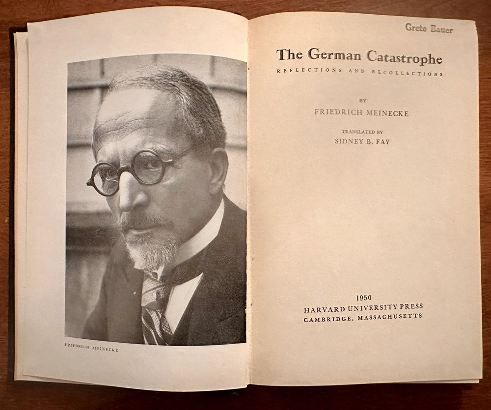 The German Catastrophe Meinecke 1950 1st Edition Hardcover Rare