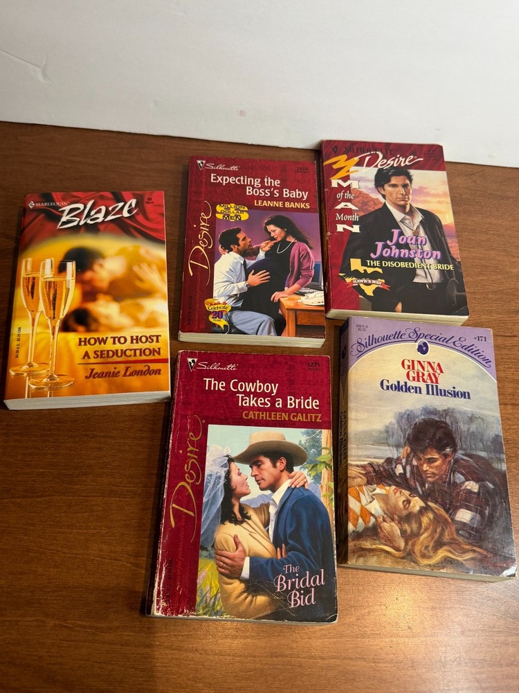 collection of 5 vintage romance paperback books
