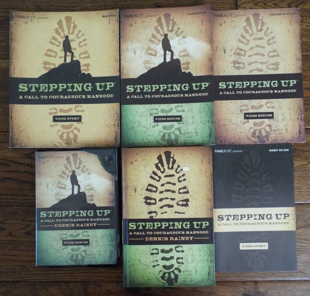 Stepping Up: A Call To Courageous Manhood by Dennis Rainey Leadership Kit DVD/HC