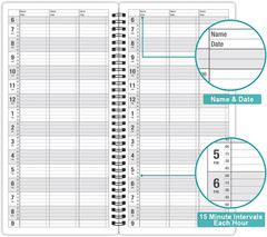 3 Column Appointment Book – Daily and Hourly Schedule Book with 200 Pages