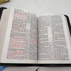 World Heritage Reference Bible KJV 1970s MOROCCO LEATHER Red Letter 857C