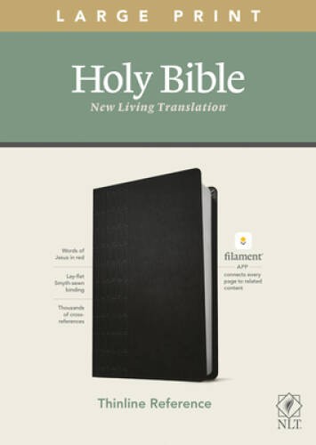 NLT Large Print Thinline Reference Holy Bible (Red Letter, LeatherLi – VERY GOOD