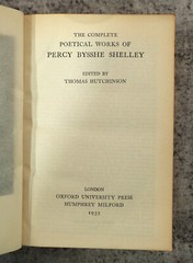 [Sh12] Fine Binding Riviere, 1935 Oxford Press Gilt, Shelley’s Poetical Works