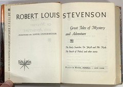 STEVENSON GREAT TALES OF MYSTERY AND ADVENTURE 1965 Platt & Monk 528 Pages