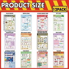 12 Pack Kids Pretend Play Notepads 4 x 6 Inch Playtime Pads for Kids 40 Pages…