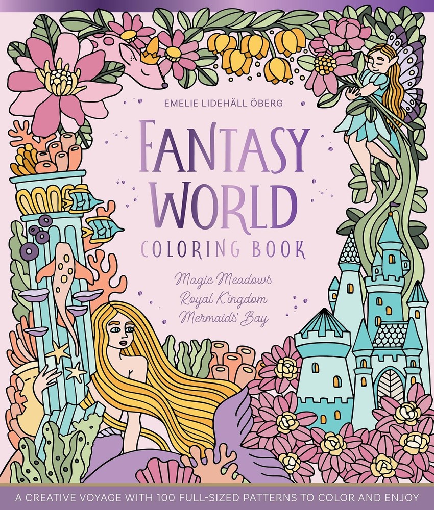 Fantasy World Coloring Book MAGIC MEADOWS – ROYAL 8.5in x 10.0in, off-white