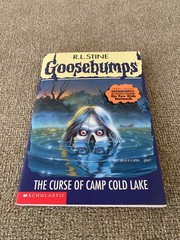 LN 1st print Goosebumps #56 The Curse of Camp Cold Lake w/att bookmark & cards