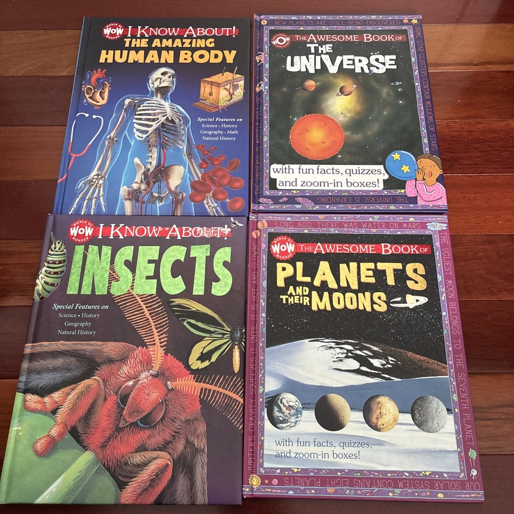 World of Wow, Set Of 4 Books, Body, Insects, Universe, Planets