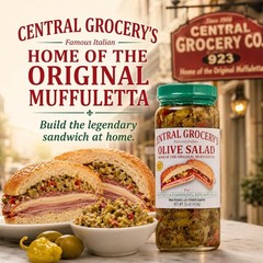 Authentic New Orleans Olive Salad 16 oz – Italian Muffuletta Spread, Relish for