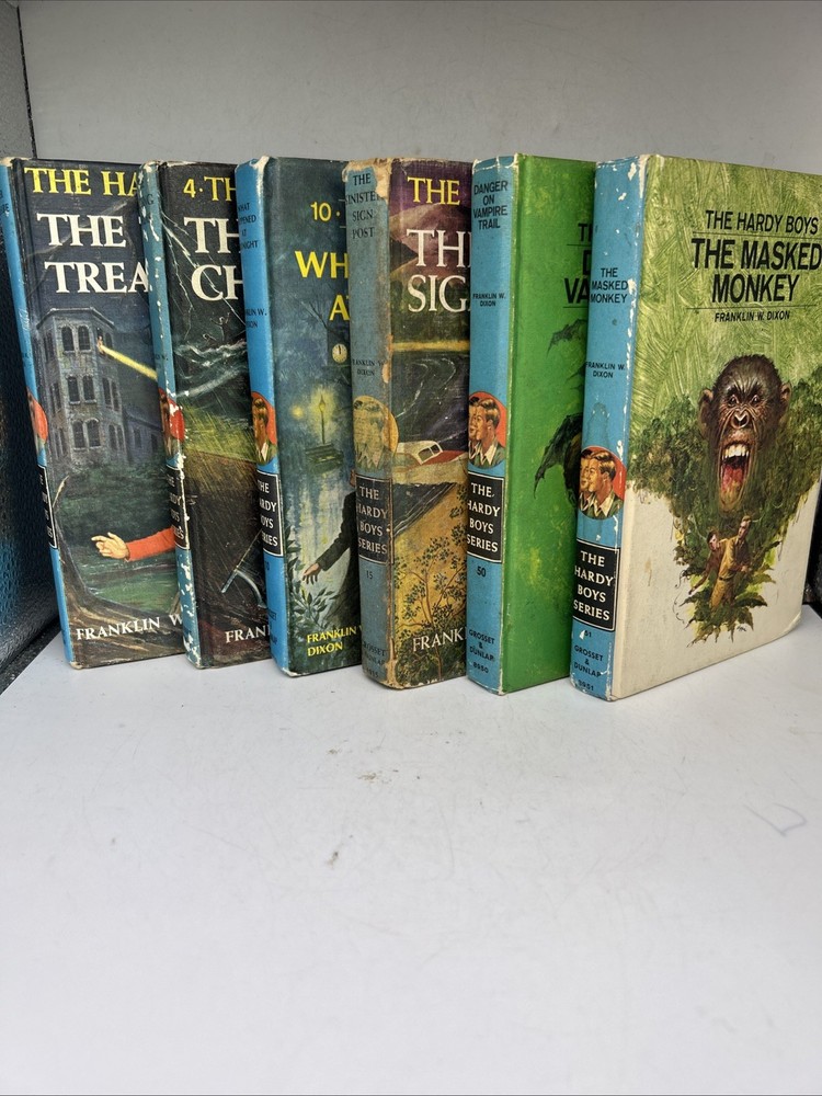 Lot 6 Hardy Boys #1 4 10 50 51 Danger Vampire Masked Monkey Sinister Sign Chums