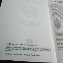 Kenneth Copeland Reference Ed. KJV Holy Bible Red Letter 1991 Genuine Leather