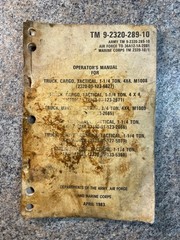 Original 1983 TM 9-2320-289-10 Operator’s Manual for the M1008 series of trucks