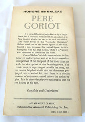 Honore de Balzac by Pere Goriot 1965 Paperback Airmont Classic