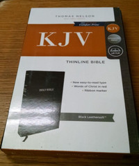 Thomas Nelson KJV Comfort Standard Print Thinline Bible 2016 Black Leathersoft-U
