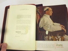 Holy Bible Papal Edition 1952 Leather Bound Book With Box, Please See Photos