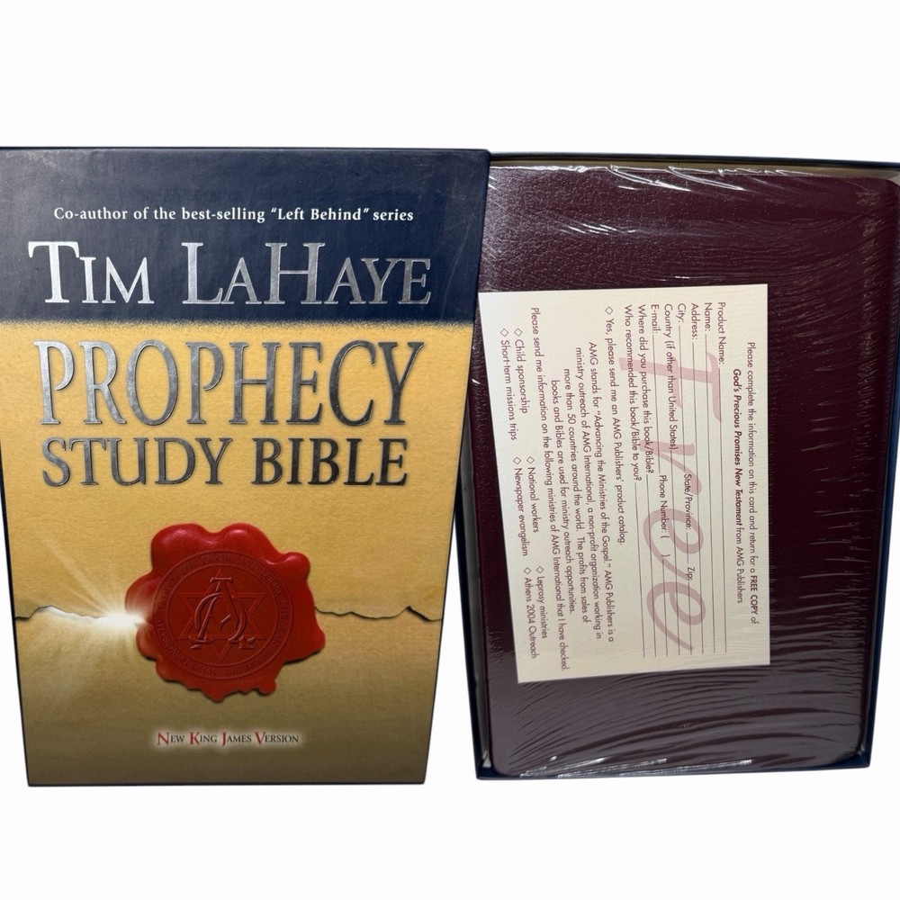 NEW Tim LaHaye Prophecy Study Bible, NKJV, Red Letter, Burgundy Genuine Leather