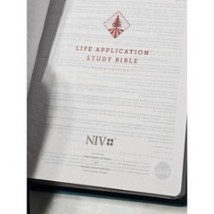 NIV Life Application Study Bible Zondervan Leathersoft Two-Tone Gray Teal