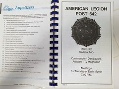 THE HAPPY COOKER 1978 Cookbook American Legion Post 642 Sedalia, Mo 104 Pages