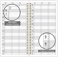 Salon Appointment Book – 15 Min Increments, 3 Cols, 200 Pages, 6.1” X 11.54”,