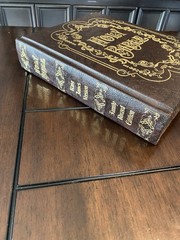 Vintage 1970 Lg.King James Version Red Letter Bible-Gold Gild Faux Leather Bound