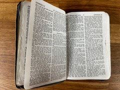 1960s Childs Holy Bible Book King James Vivid Color Illustrations Distressed