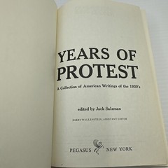 Years of Protest A Collection of American Writings of the 1930s Hardcover 1967