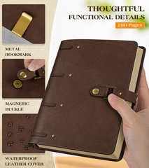 Leather Journal Notebook, A6 Size 5.3 x 7 inches 260 Pages Refillable Vintage…