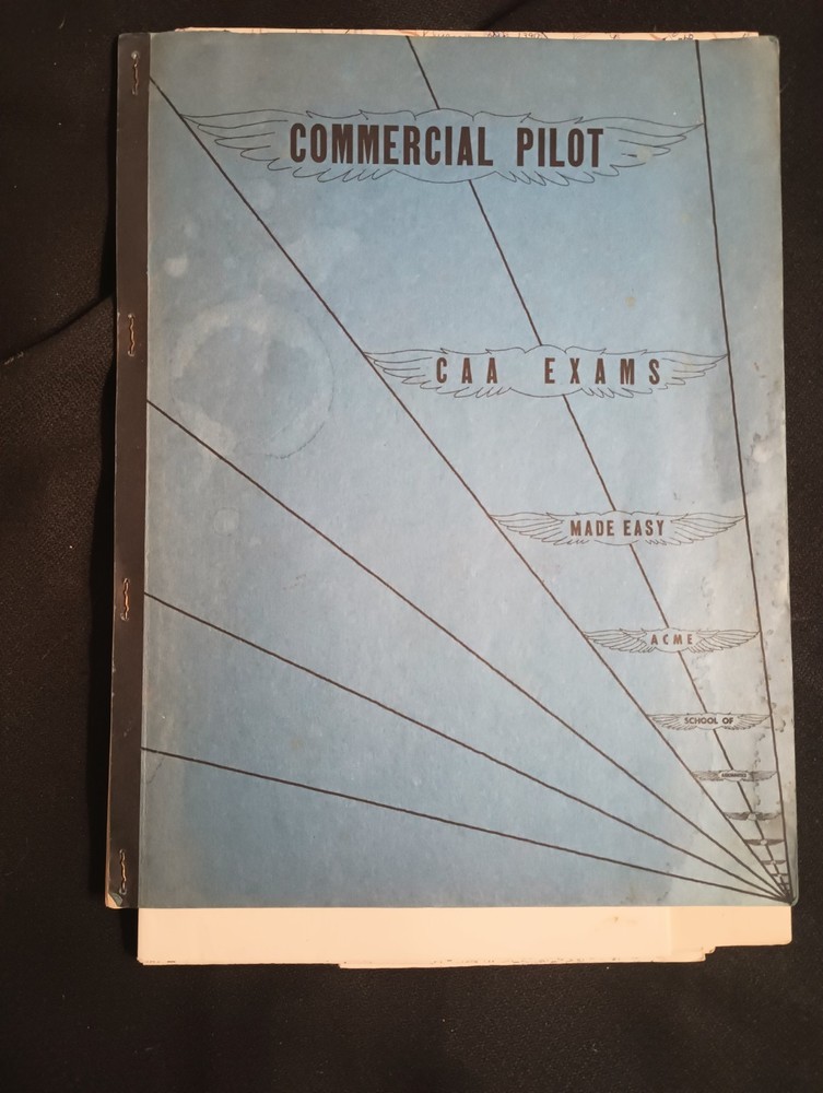 Commercial Pilot CAA Exams 1960 with Maps Acme School of Aeronautics