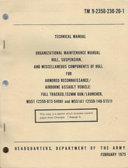 Historical book Armored Recon/Abn Vehicle, 152MM Gun, M551, Unit Maint