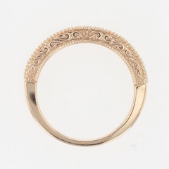 .19ctw Diamond Pavé Milgrain Scroll Wedding Band Ring 14k Rose Gold Size 5
