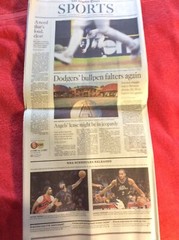 LA TIMES SPORTS SECTION AUGUST 16 2024 DODGERS MIGUEL ROJAS WILLIAM CONTRERAS