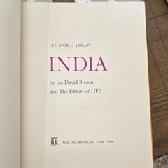Life World Library India by Joe David Brown Hardcover Time Incorporated, History