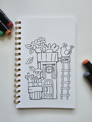 Whimsical Homes Coloring Book 8.5 X 5.5 In A5 Coloring Book For Adults And Kids.