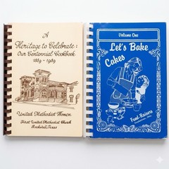 Vintage 1980s Community Cookbook Baking Cakes Heritage Centennial Lot of 2 Retro