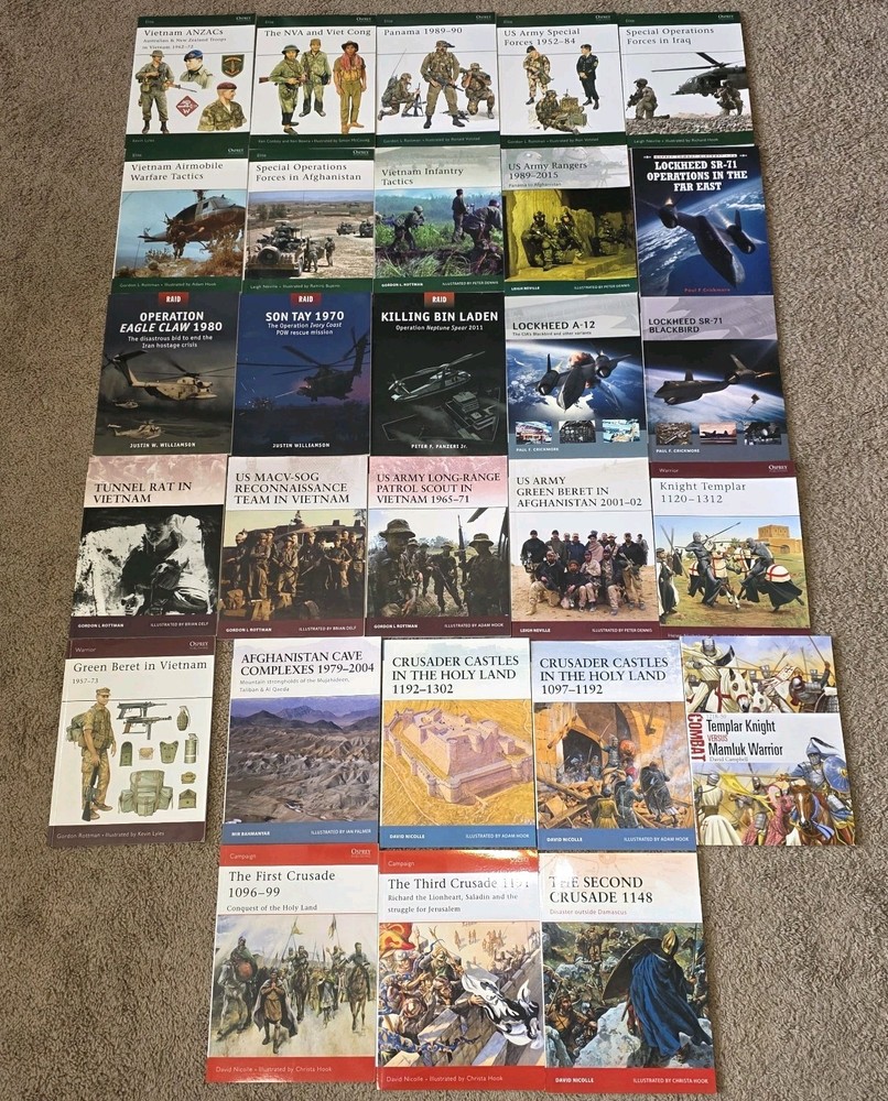 Lot of 28 Osprey Elite Warrior Combat Raid Series Illustrated Military War Books