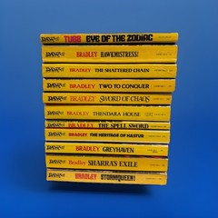 Vintage Lot Of 11 Daw Sci Fi Yellow Books Bradley & Tubb
