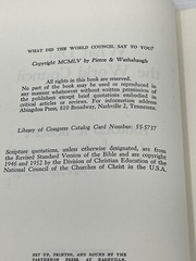 What Did the World Council Say to You Harold A. Bosley HC DJ 1960 SIGNED 1st Ed
