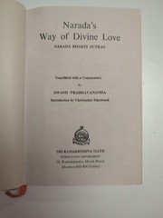 NARADA’S WAY OF DIVINE LOVE By Swami Prabhavananda – Hardcover
