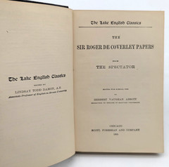 1906 The Sir Roger De Coverley Papers, The Lake English Classics by H. Abbott HC