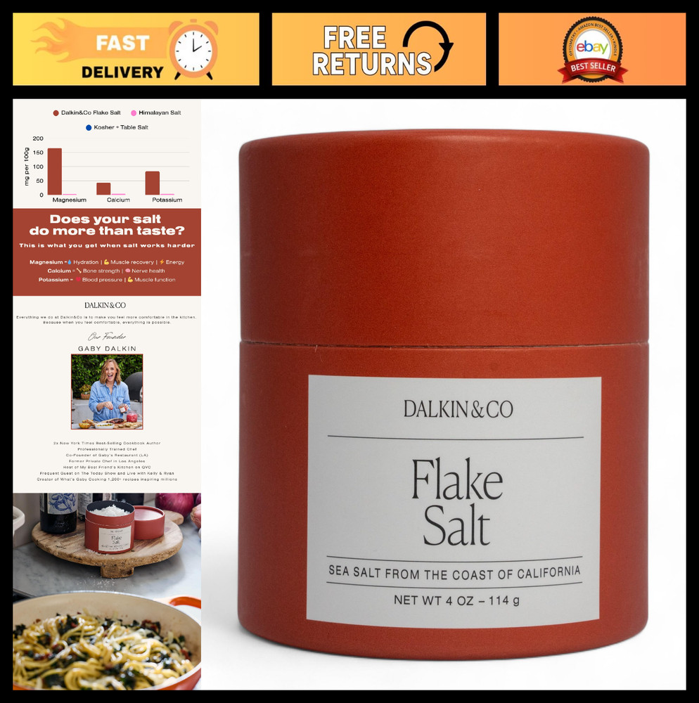 Natural Flake Sea Salt for Cooking & Baking, Artisan Finishing Salt, 4 Oz