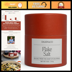 Natural Flake Sea Salt for Cooking & Baking, Artisan Finishing Salt, 4 Oz