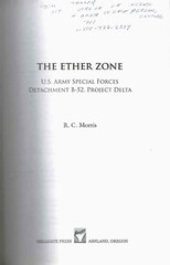 THE ETHER ZONE: USSF Detachment B-52, Delta Project by R. Morris 2009 PB 1Ed/1