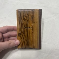American Bible Society KJV New Testament Jerusalem Wood Cover Leather Bound