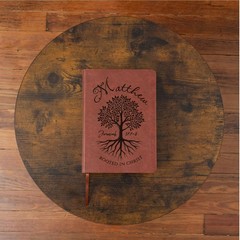 Personalized ESV Men’s Study Bible, Rooted in Christ Tree Design, Name Engraved