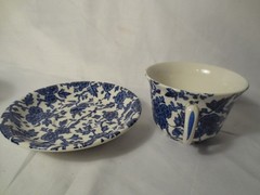Burleigh Arden Blue Breakfast Cup & Saucer 7oz Staffordshire England Excellent