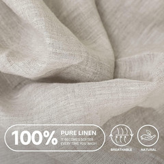 100% Linen Fitted Sheet King, 14 Inch Deep Pocket Mattress